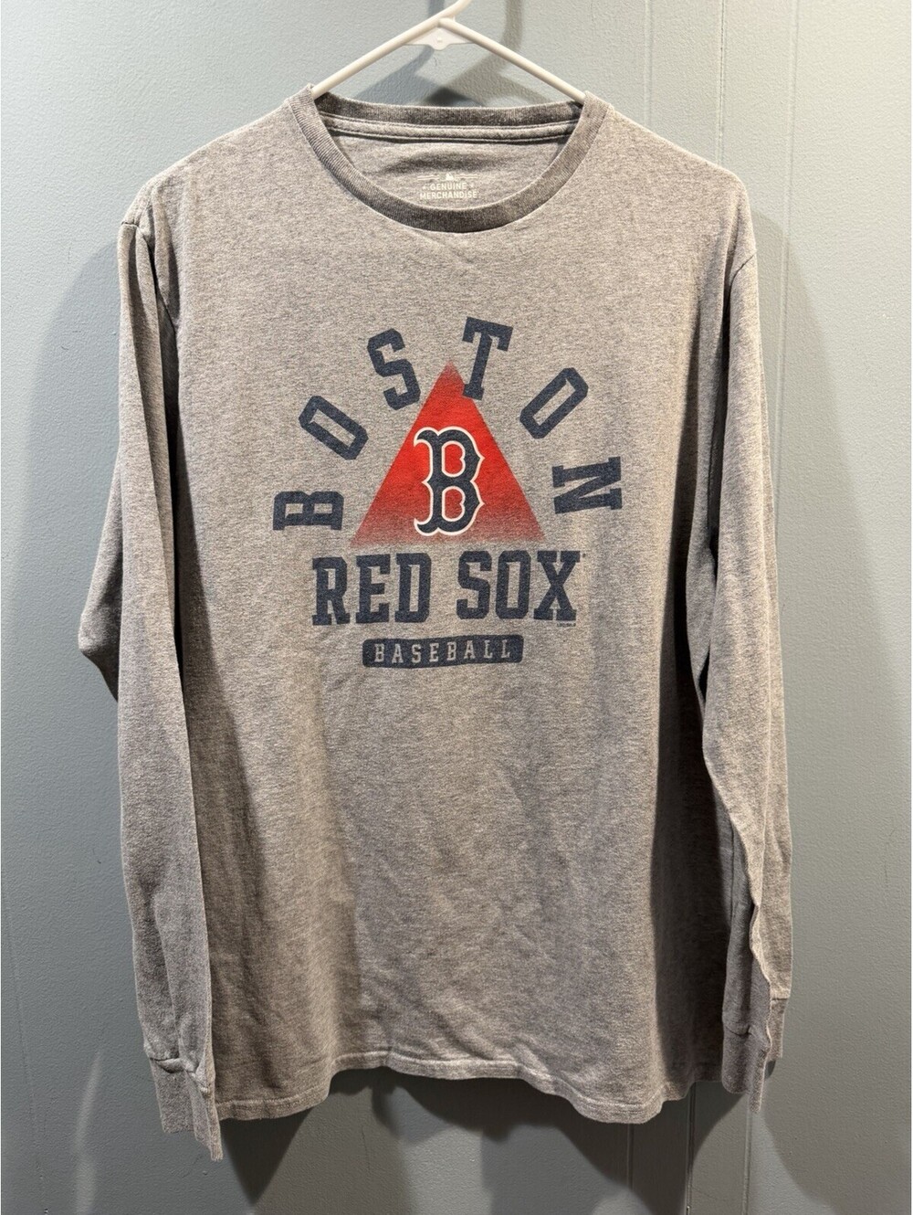 Mens Genuine Merchandise Long Sleeves T Shirt Size Large Gray Boston Red Sox